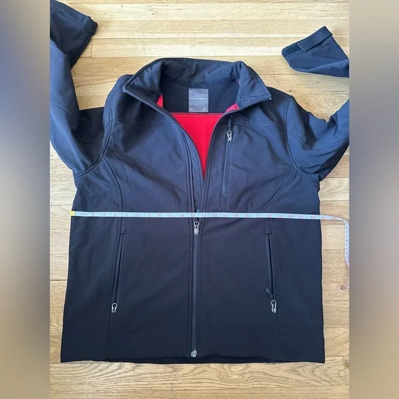✨ Tek Gear Black Softshell Jacket M Cozy Fleece Active Outdoor Zip ✨ - Picture 3 of 4
